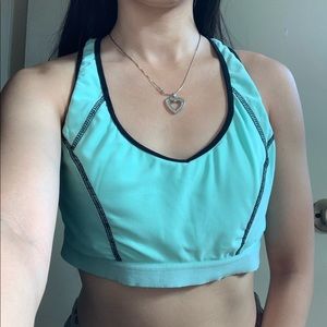 Teal blue sports bra